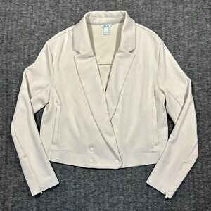 FLX Womens Blazer Jacket‎ XS Beige Stretch Cardigan Office Minimalist Capsule